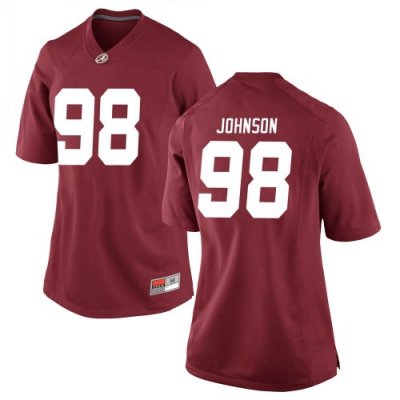 Women's Alabama Crimson Tide #98 Sam Johnson Crimson Replica NCAA College Football Jersey 2403QSFL2